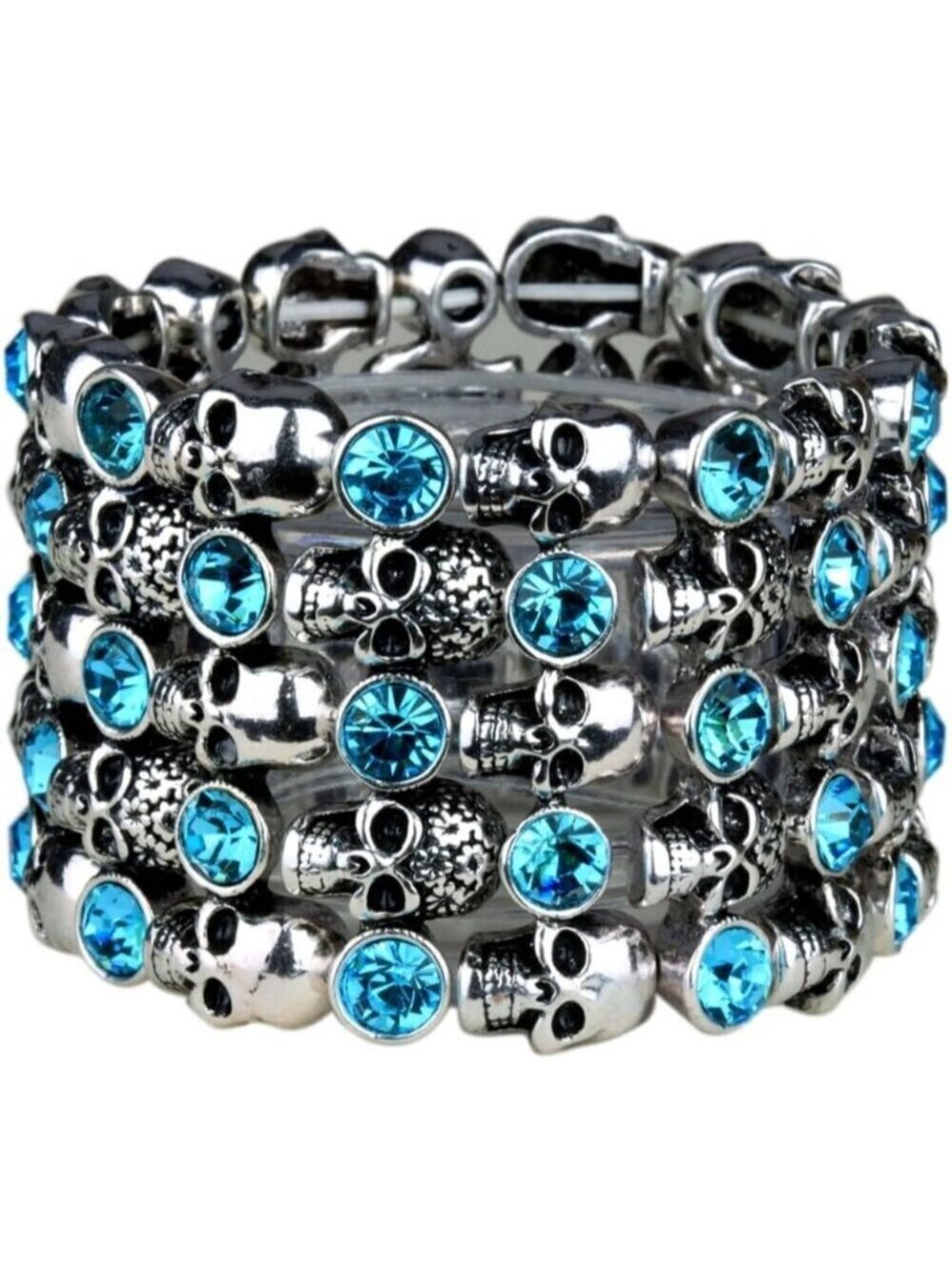 ❤️ Angel Jewelry Women's Crystal Skull Stretch Cuff Bracelet Stylish Jwellery